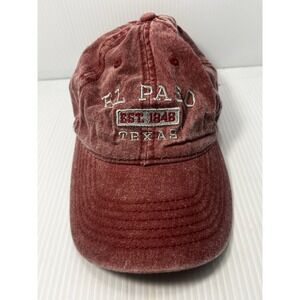 El Paso Texas Est 1948 Embroidered Washed Red Baseball Cap Hat Women ESY